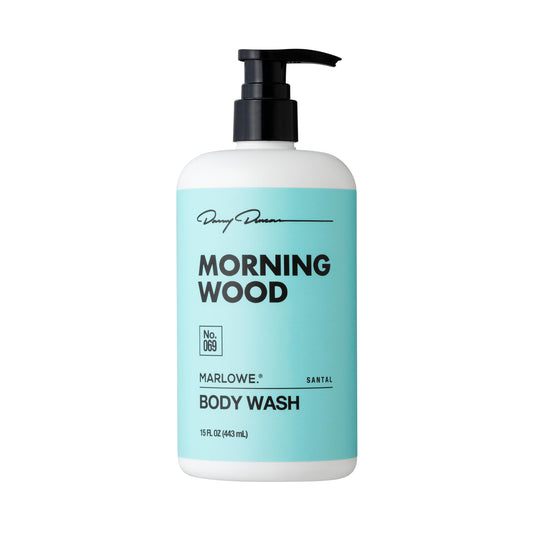 MARLOWE No. 069 Morning Wood body wash bottle with pump for easy daily use