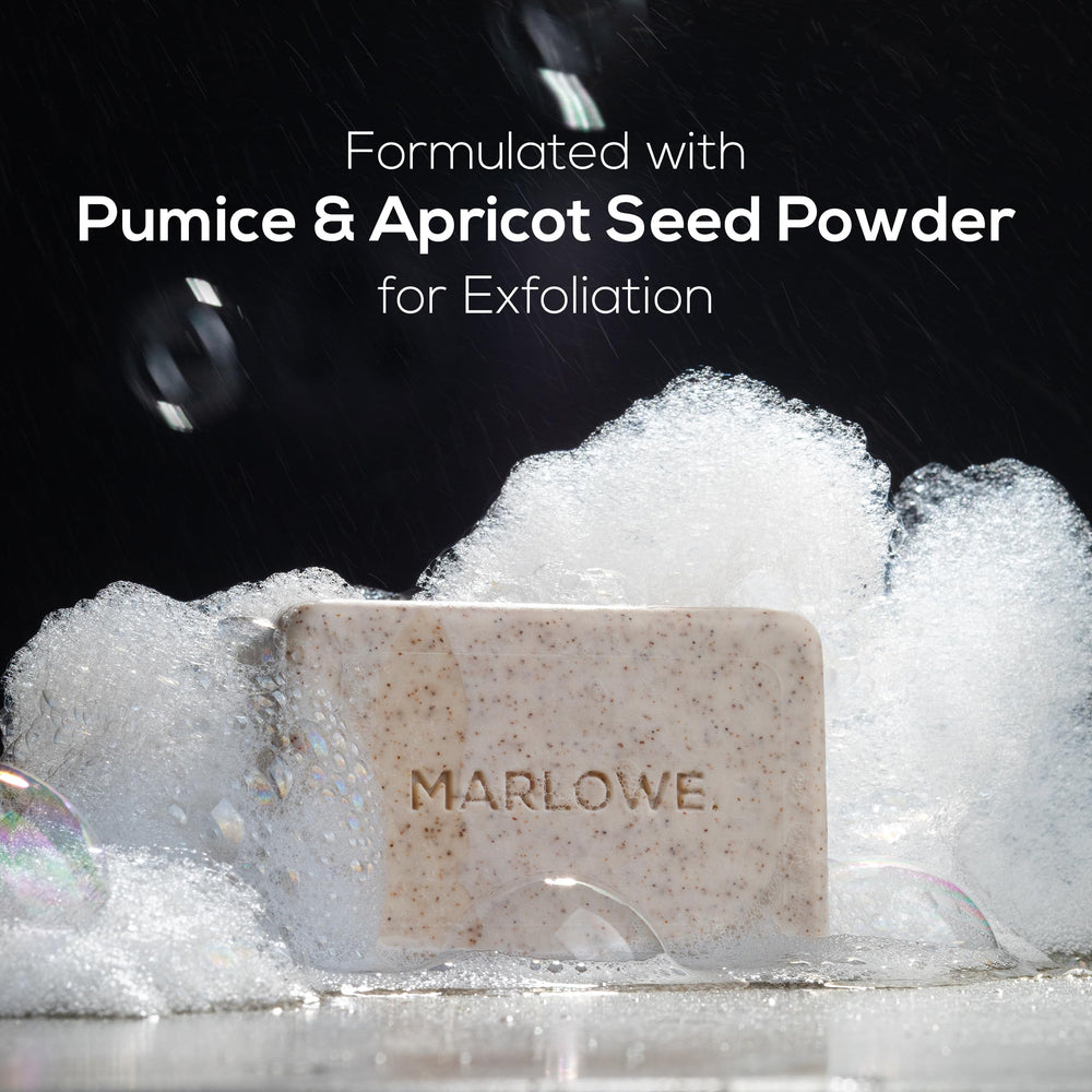 MARLOWE No. 102 shea butter and olive oil detail highlighting nourishing ingredients