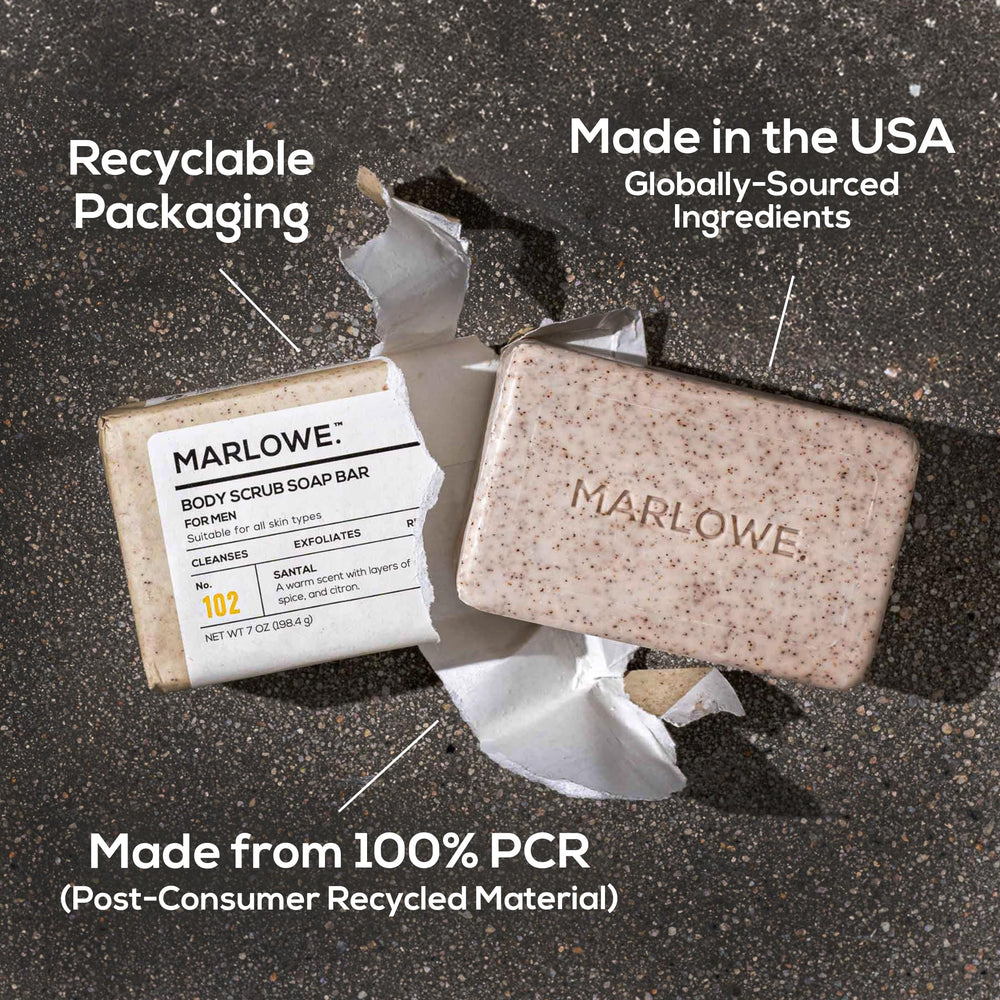 MARLOWE No. 102 eco-friendly packaging supports recycled materials and post-consumer content
