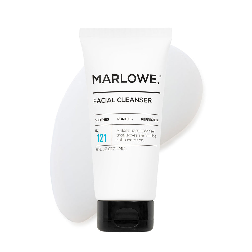 MARLOWE No. 121 bottle with pump—daily cleanser for refreshed skin.