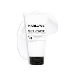 MARLOWE No. 144 post shave lotion bottle offers refreshing hydration.