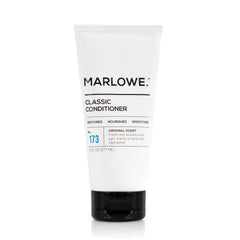 MARLOWE No.173 conditioner bottle, front view, highlighting argan and coconut oils for nourishment