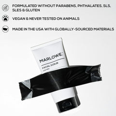 MARLOWE fragrance notes agarwood and pine captured in scrub close-up.