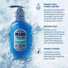 MARO Deo Scalp Shampoo being massaged onto scalp for a cooling cleanse