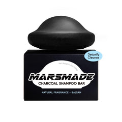 Mars Made Charcoal Shampoo Bar activated charcoal cleanses and purifies oily scalps.