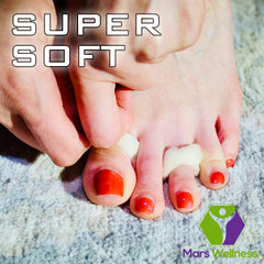 Mars Wellness lambs wool toe spacer for dance practice toe relief.