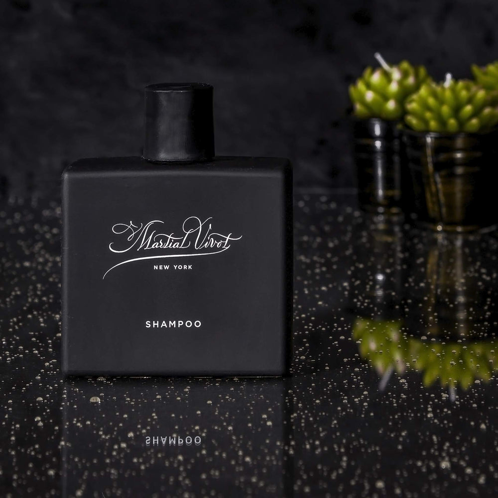 MARTIAL VIVOT shampoo lather close-up demonstrates smooth, hydrated hair