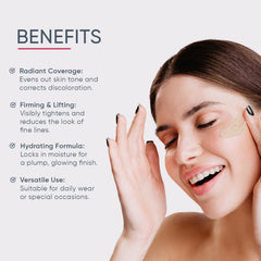 Martinni BB Cream on the face for a radiant bare-skin look.