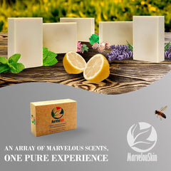 Marvelouskin Lemon Tallow Soap three-pack ready for gifting or stocking up.