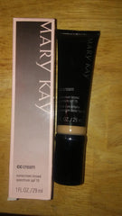 Mary Kay CC Cream Sunscreen SPF 15 tube for medium-deep tones offering lightweight coverage and sun protection.