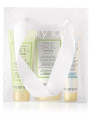 Mary Kay Satin Hands packaging and included cloth, elegant presentation.