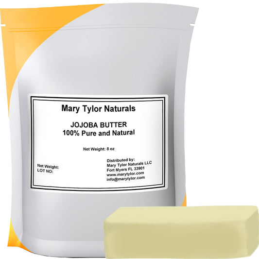 Mary Tylor Naturals Jojoba Butter 8oz block for deep hydration and natural skin nourishment.