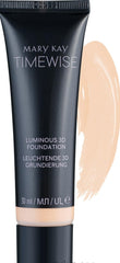 Mary Kay TimeWise Luminous 3D Foundation Ivory C110 bottle close-up for even-toned skin.
