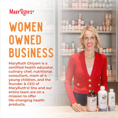 Liquid texture shot of MaryRuth multivitamin for convenient daily dose.
