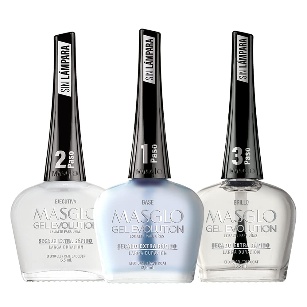 MASGLO Gel Evolution base coat for a smooth base and durable manicure.