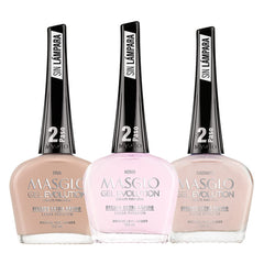 MASGLO Gel Evolution set with three shades for fast-dry color.