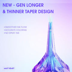 Mast Heart round liner long-tip in action for smooth ink flow and control