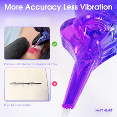 Mast Heart cartridge reducing vibration for comfortable tattoo sessions