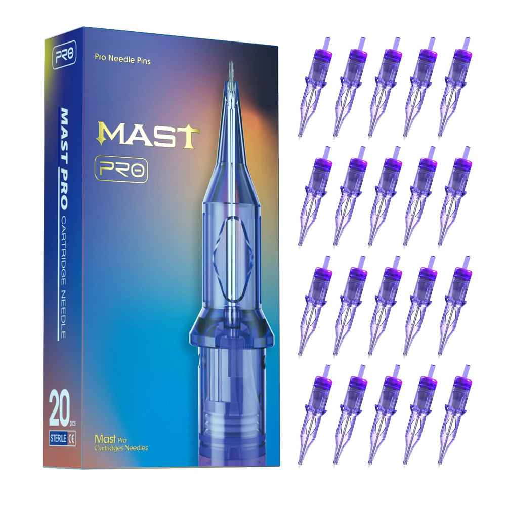Mast Pro tattoo cartridges 20pcs 1005RS for precise lines and shading.