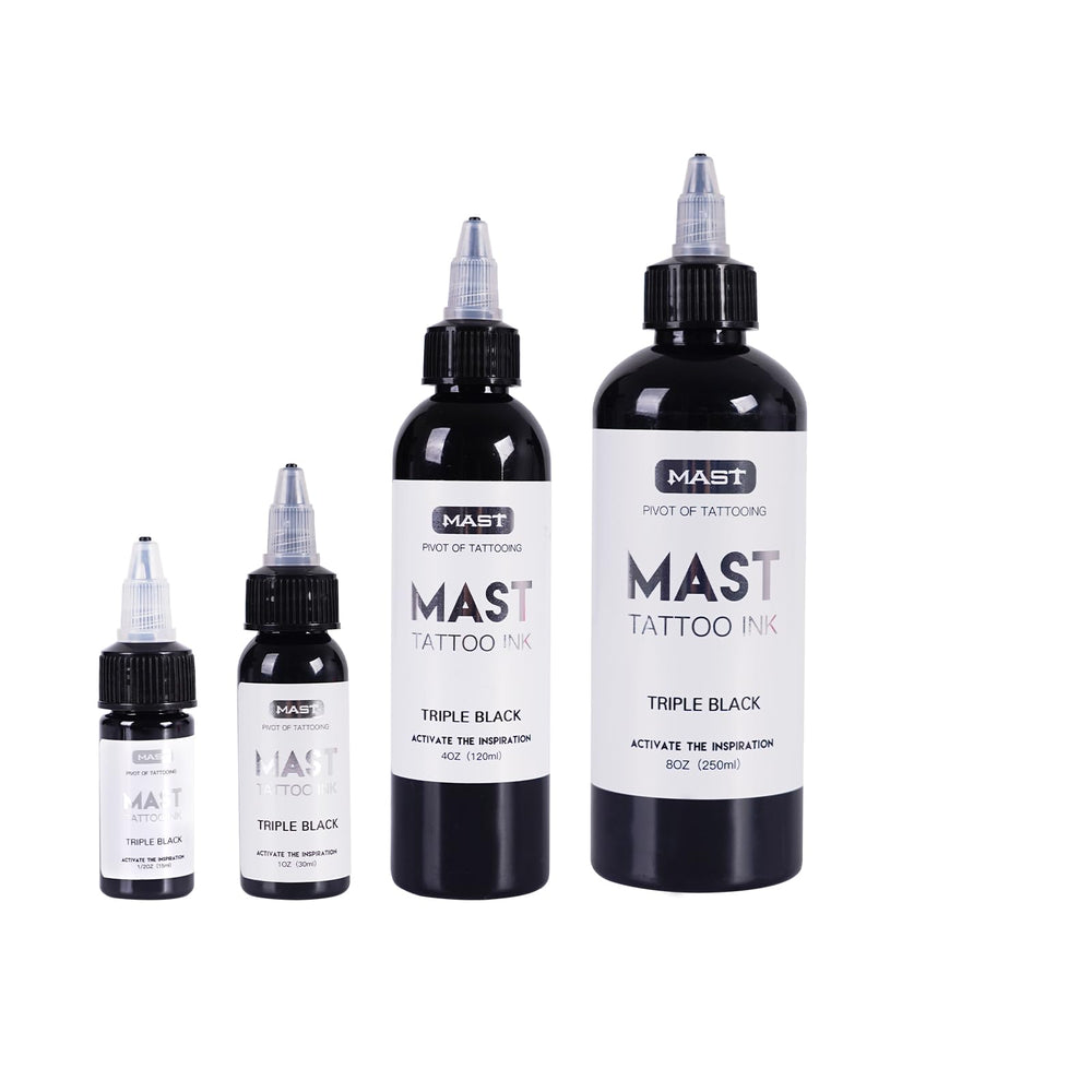 Vegan-friendly Mast Tattoo ink packaging with cruelty-free claim.