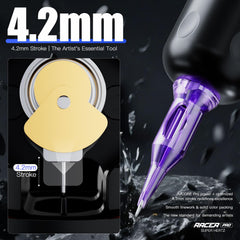 Mast Tattoo Racer Pro 4-2mm stroke delivers bold lines with even penetration.