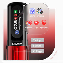 MAST TATTOO Tour2 Pro smart screen highlights mode selection during precise work