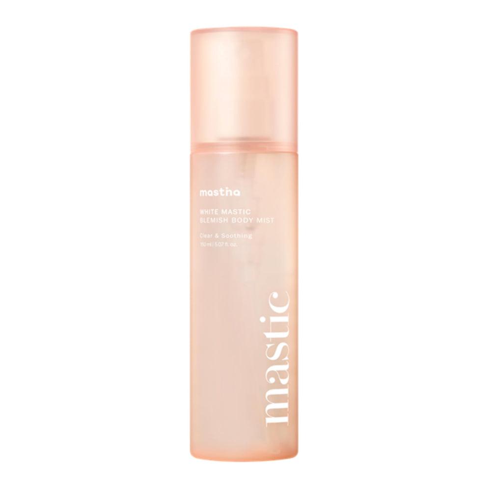 MASTINA White Mastic Cooling Body Mist bottle front for quick hydration