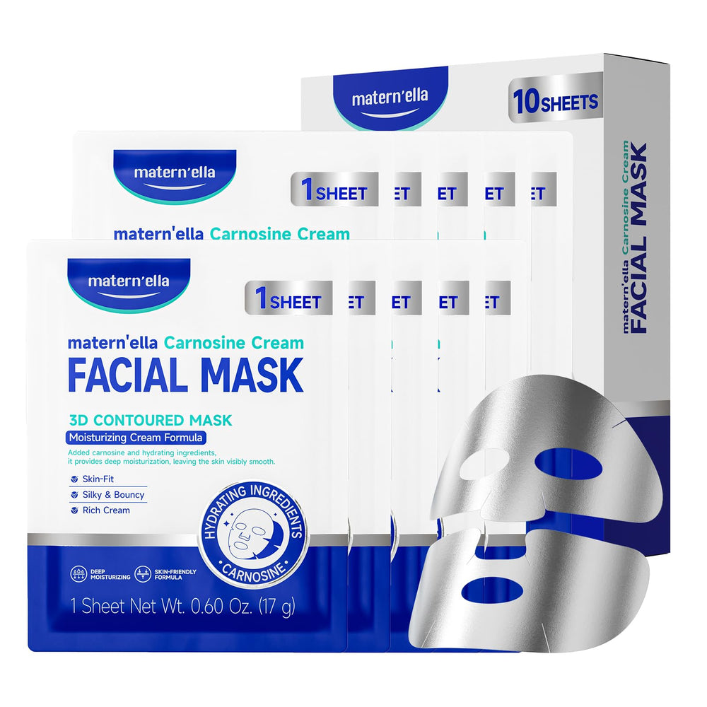 Matern'ella Carnosine Cream facial mask with 3D contour for optimal serum absorption.