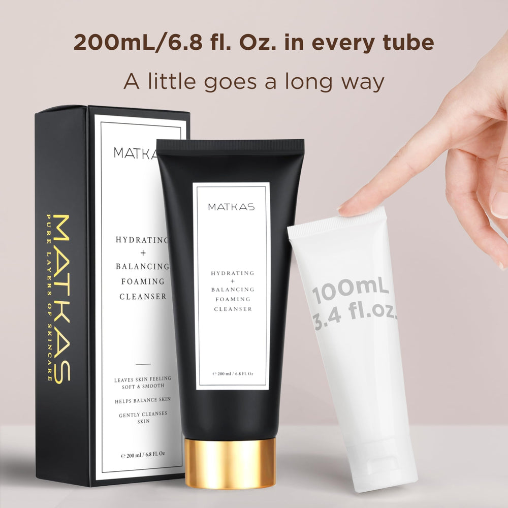 MATKAS cleanser vitamin-e-beta-glucan close-up suggests antioxidant protection and calm