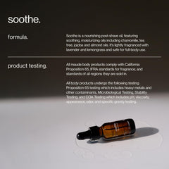 Maude Soothe jojoba oil concentrate highlights skin-nourishing formula.