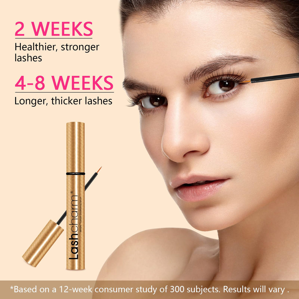 MAVENI lash growth serum applicator wand for precise root treatment.