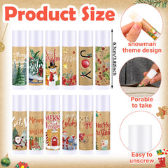 Maxcheck mini candy cane lip balm stick highlighting travel-friendly size