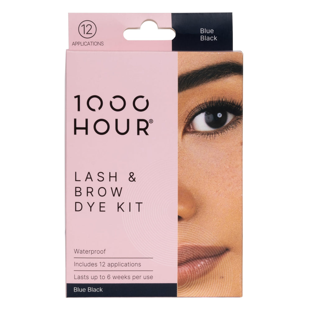 MaxRelief 1000 Hour Brow Color Kit Blue Black packaging showing long-lasting tint potential