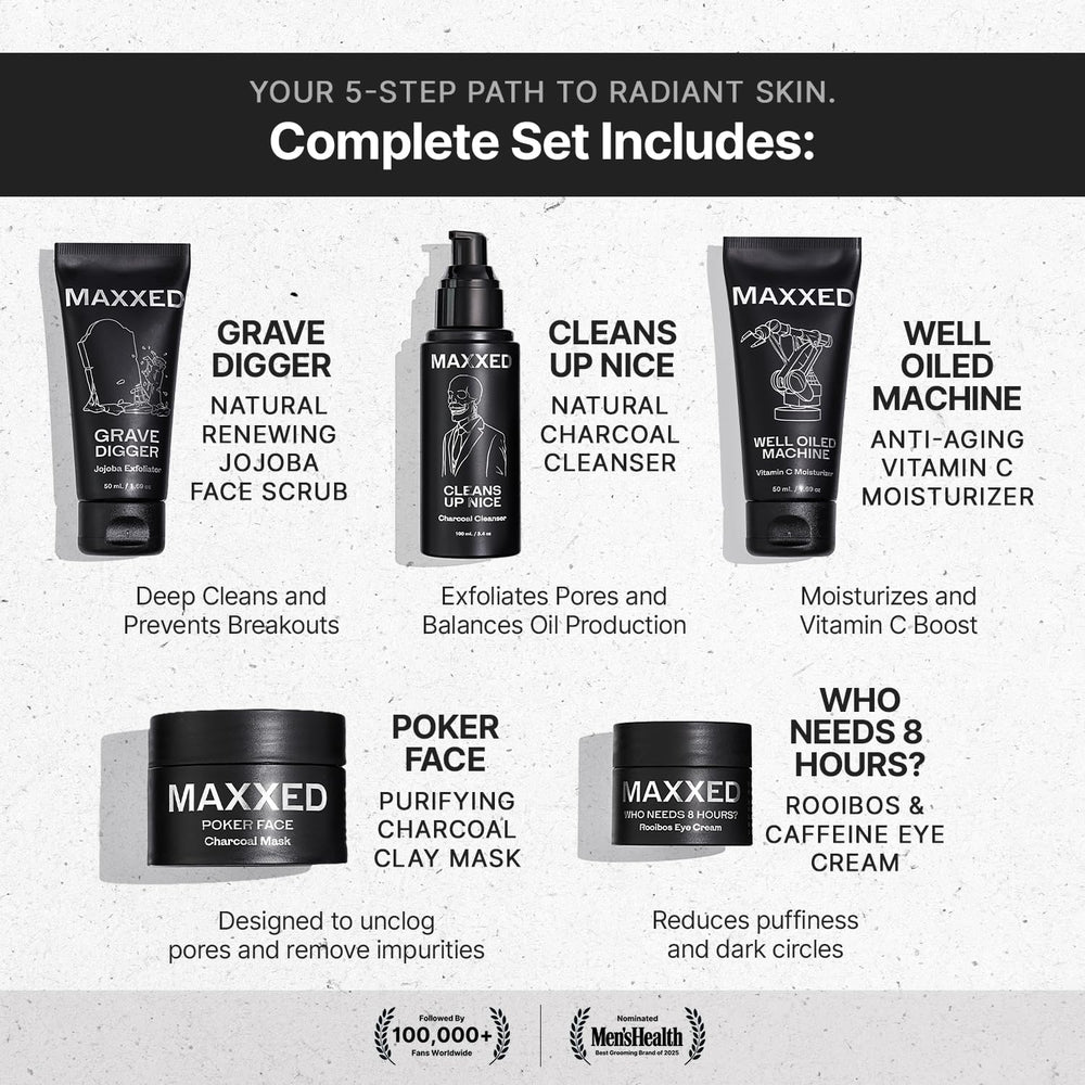 MAXXED Exfoliating Scrub smooths texture for a refreshed, even complexion.