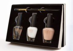 MAYA halal breathable nail polish bottle shows toxin-free formula for healthy nails.