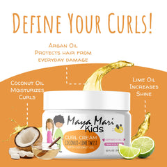 MAYA MARI hair shine closeup suggests healthy-looking curls