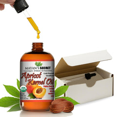 Mayan's Secret apricot oil bottle for daily skin hydration and glow