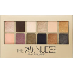 Maybelline The 24K Nudes palette features gold shades for radiant daytime looks.