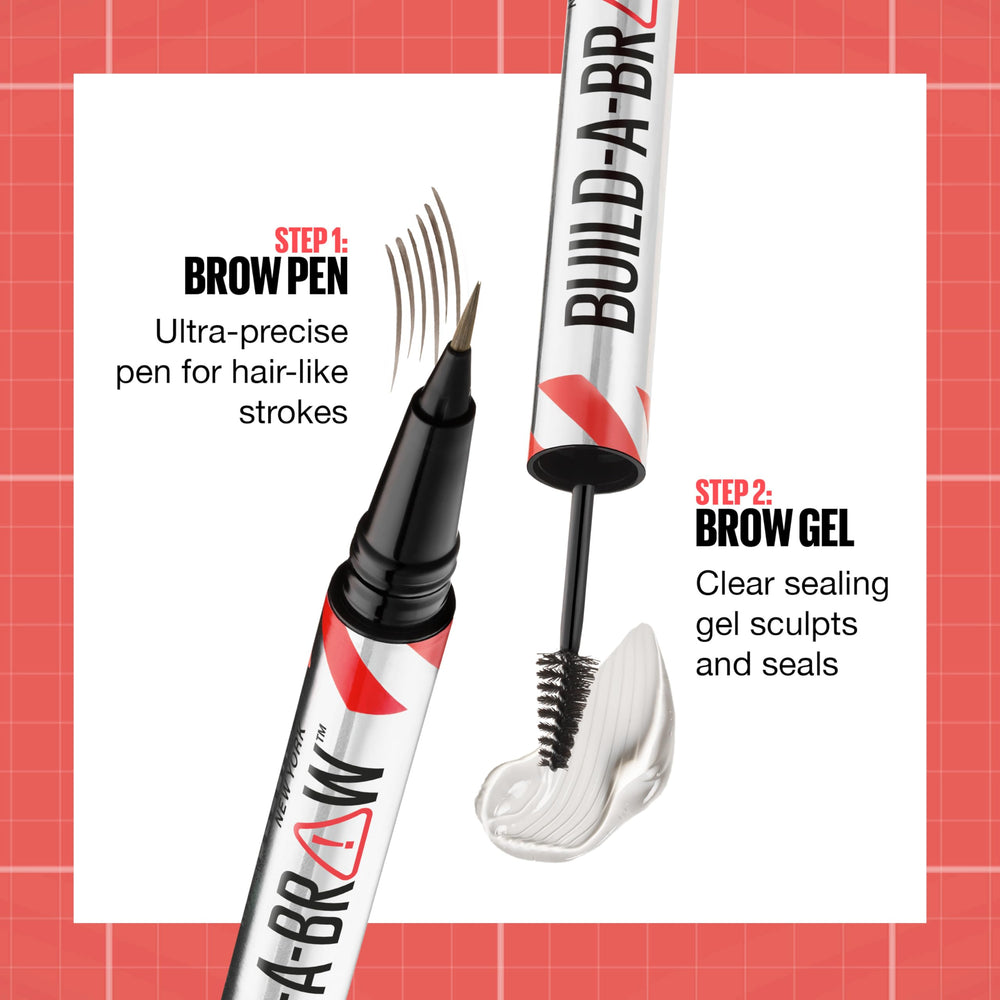 Maybelline Build-A-Brow two-in-one design simplifies routines with precise filling and sealing.