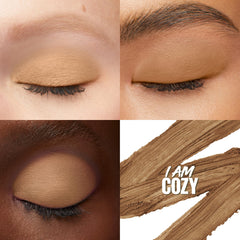 MAYBELLINE Color Tattoo Eye Stix I Am Cozy swatch shows creamy blendable pigment.