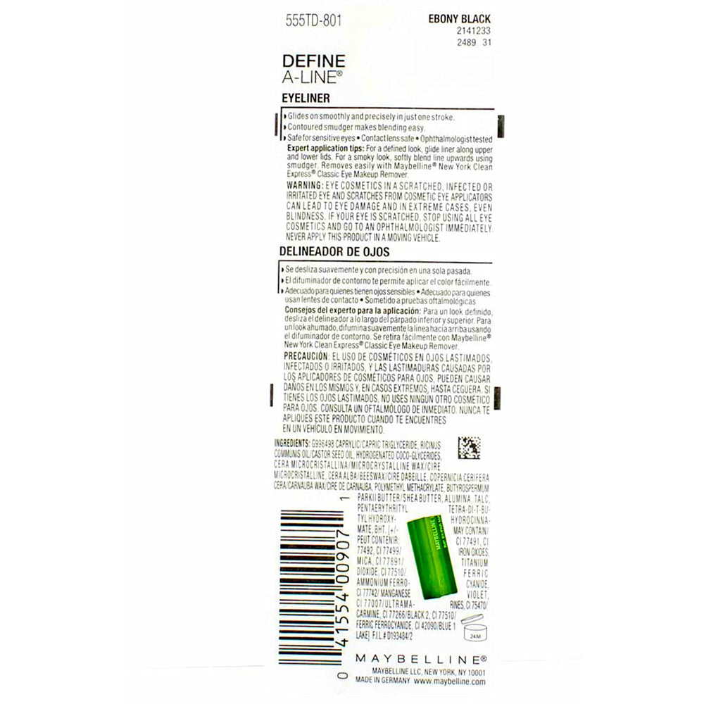 Maybelline Define-A-Line Eyeliner provides all-day wear on busy days.