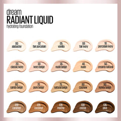 Maybelline Dream Radiant Liquid dry skin application demonstrates easy blending.