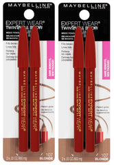 Maybelline Expert Wear Twin Brow & Eye Pencil Blonde packaging for portable touch-ups.