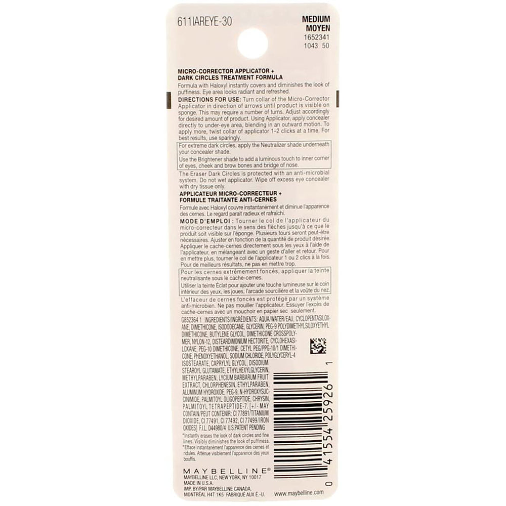 Maybelline Instant Age Rewind Eraser shade Medium matches light to medium tones