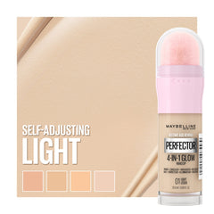 Maybelline Instant Perfector Glow shade range adapts to skin tone for natural glow.