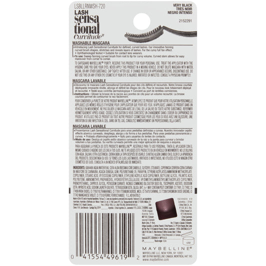 Maybelline Lash Sensational Curvitude close-up shows curved brush along lash line