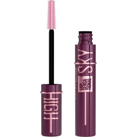 Maybelline Lash Sensational Sky High Burgundy Haze bottle showing bold shade for drama