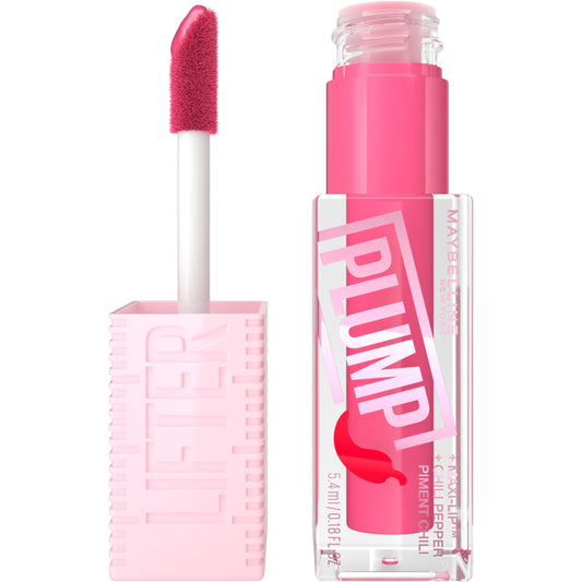 Maybelline Lifter Gloss Plump with XL wand applying for lifted, glossy lips