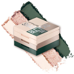 Maybelline Shadow Blocks Soho palette closeup showing vivid, blendable purple hues for day-to-night looks.