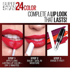 Microflex detail highlights flexible color adhesion of Maybelline lipstick